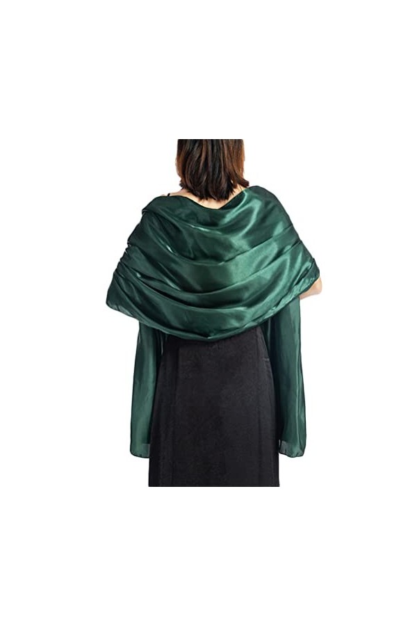 ORANDESIGNE Femme Echarpe Châles Foulards en Satin Etoles écharpe Fichus de tête Les mariages Mariée Bridemaids Tenue de soir