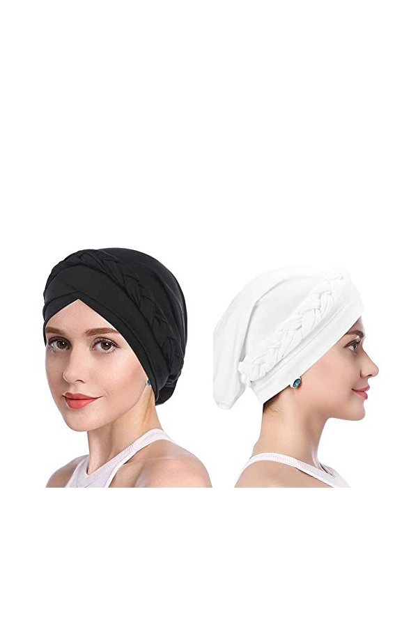XINCHI Femmes Turban Cap Tresse Chimio Tête Wrap Musulman Hijab Écharpe Chapeau Extensible Bonnet De Sommeil Doux Perte De Ch