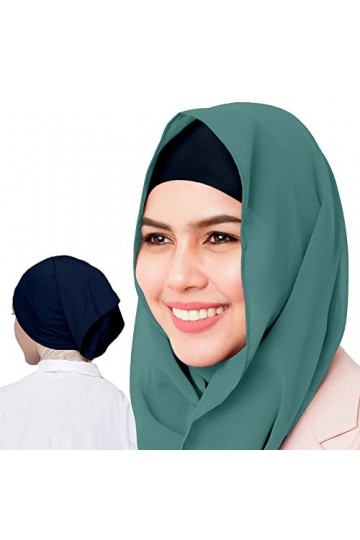 AL Barakeh Hijab Cache-cou pour femme 3 pièces, sous-vêtement hijab, islamic musulman, hijab, fermeture couleur unie, turban,