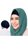AL Barakeh Hijab Cache-cou pour femme 3 pièces, sous-vêtement hijab, islamic musulman, hijab, fermeture couleur unie, turban,