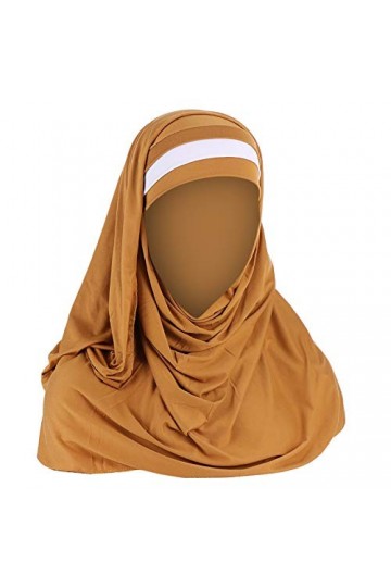 Saingace Foulard En Bambou Pour Femme Bandeau Foulard Musulmane Turban Enveloppement De La TêTe bonnet souple et ample Doux E