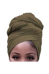 Ailan 2 Ensemble de Turban noeud Hijab noué multi-usages front croix bonnet uni Stretch foulard casquettes chapeaux accessoir