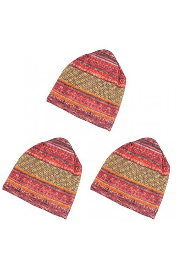 SOIMISS 3 Pièces Turban Beanie Enceintes Écharpe La Tête Foulard Perte Sommeil Wrap Chapeau Crâne Patient Femmes Bande Doux O