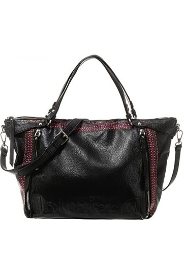 Desigual Bols_regasita Libia PU, Sac à Main Femme, Noir, Taille Unique