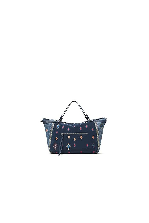 Desigual Bols_July Tribu Lib, Sac à Main Femme, Bleu, Taille Unique