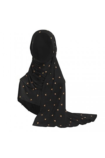 YJZQ Fichu Écharpe Couvre tête Hijab avec Perles Turban Musulman Voile Ombre soleil Anti UV Châle Islamique Femme Foulard mod