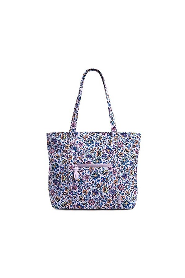 Vera Bradley Microfiber Vera Tote Bag, Sac Main Femme, Bleu Marine véritable, Taille Unique