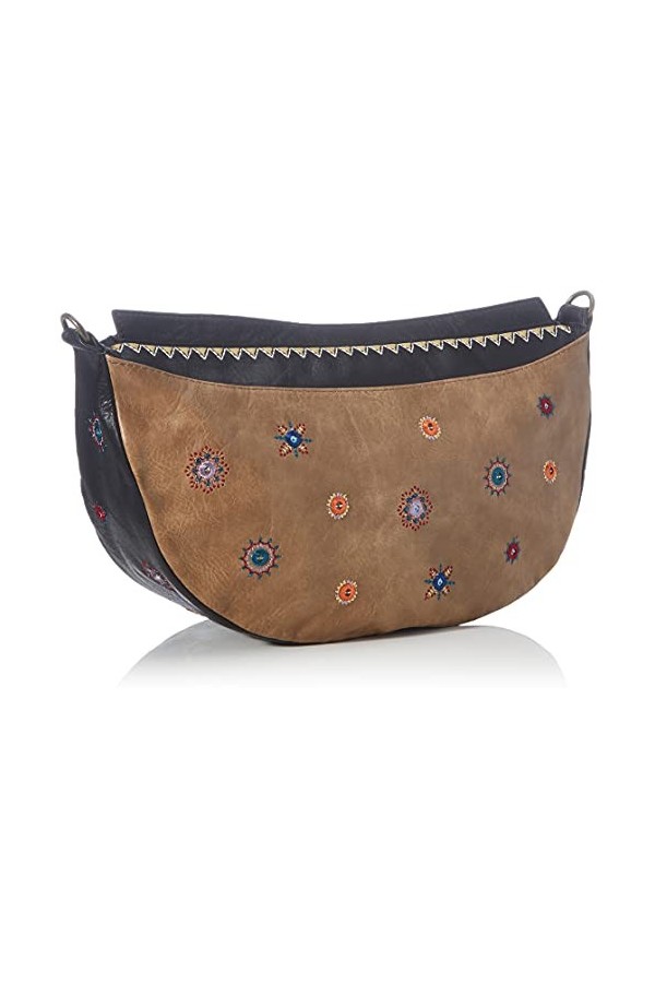 Desigual PU Shoulder Bag, Handbag Femme, Marron, Taille Unique