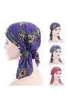 Lot de 3 foulards chimio pré-noués pour femme style 6 long , Taille unique