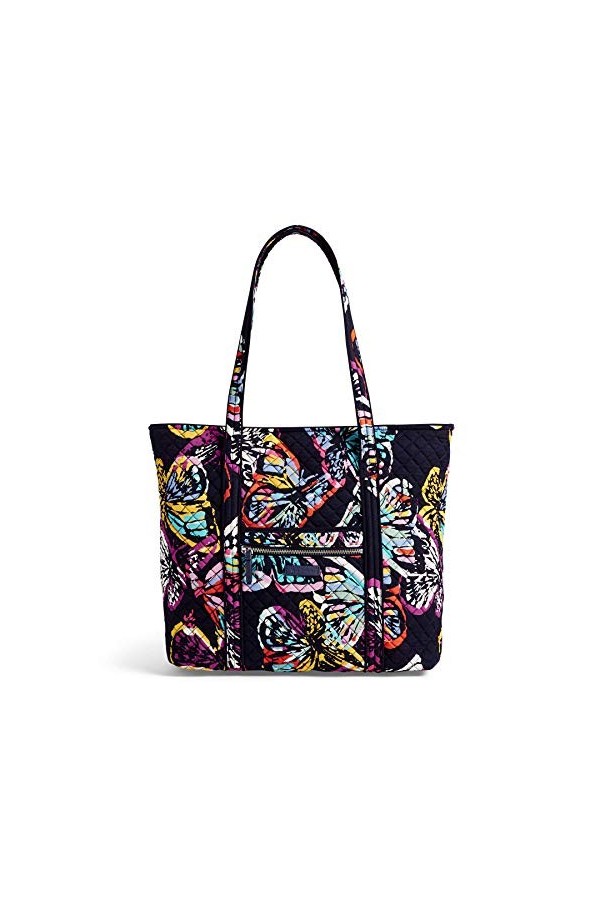 Vera Bradley Microfiber Vera Tote Bag, Sac Main Femme, Bleu Marine véritable, Taille Unique