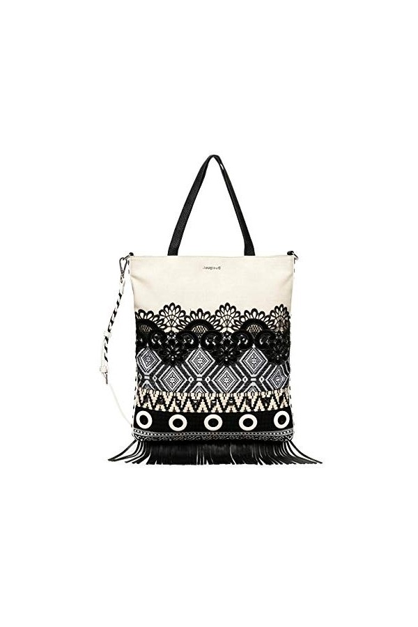 Desigual Bols_Black White Coro Sac à main pour femme Blanc
