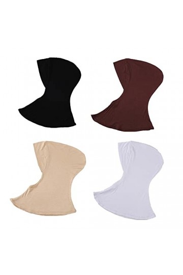 MOWEN Lot de 4 casquettes hijab en modal et coton pour musulman islamique, 4P-4, große Größe