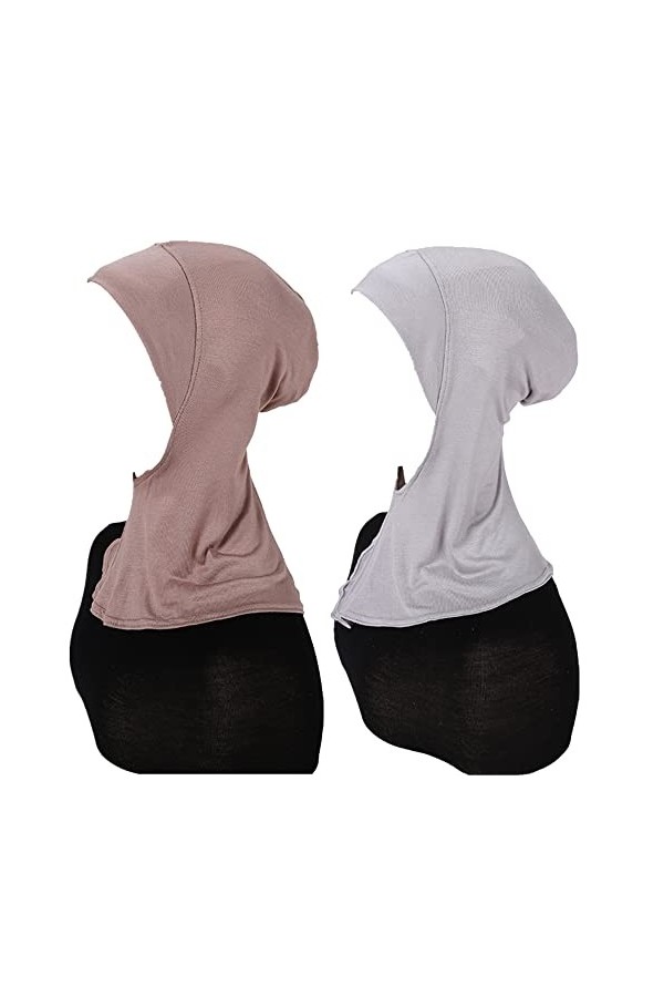 MOWEN Lot de 4 casquettes hijab en modal et coton pour musulman islamique, 4P-4, große Größe