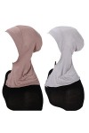 MOWEN Lot de 4 casquettes hijab en modal et coton pour musulman islamique, 4P-4, große Größe
