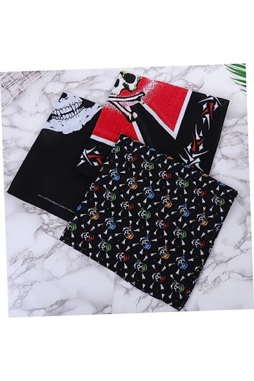 Toyvian Bandana Tête De Mort Bandana En Coton Avec Crâne DHalloween Foulard De Tête Mouchoir DExtérieur Casquette De Sport 