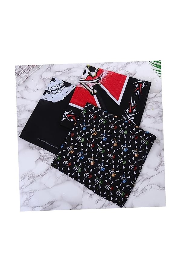 Toyvian Bandana Tête De Mort Bandana En Coton Avec Crâne DHalloween Foulard De Tête Mouchoir DExtérieur Casquette De Sport 