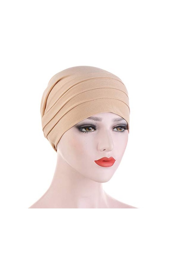 TININNA Bandana Femme en Coton et Bambou pour Perte de Cheveux, Cancer, chimiothérapie,Bleu Marine