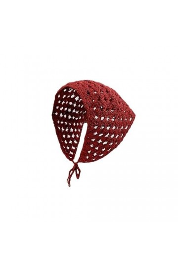 ZENAHA Bandana rétro britannique en Crochet fait à la main, foulard de tête triangulaire creux tricoté pour femme, chapeau mi