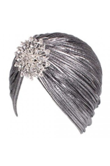 Chapeau turban indien pour femme pour envelopper la tête, cheveux plissés en velours doux avec br