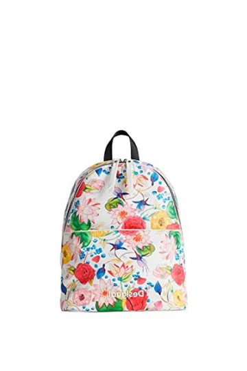 Desigual Back_eterea White Mombasa, Sac à Dos Mini Femme, Blanc, Taille Unique