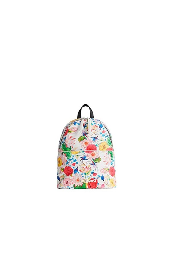 Desigual Back_eterea White Mombasa, Sac à Dos Mini Femme, Blanc, Taille Unique