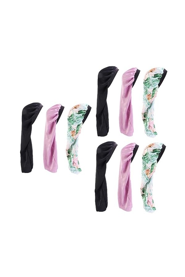 SOIMISS 2 Pièces Simulation Soie Longue Queue Turban Casquette Soins Capillaires Casquette Pirate Salon De Beauté Maison Chap