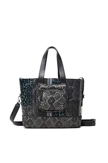 Desigual Bols_Pasadena Tunez, Sac de Shopping Femme, Noir, Taille Unique