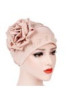 Boyfriend Cardig Solid Color Femme Fleur Turban Headwear Chapeau en Coton Bandeau Fille Indian Musulman Islamique Bonnet Bouc