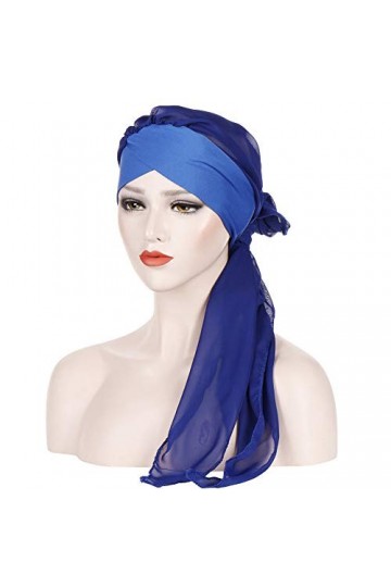 Amorar Chemo Turban Hijab Femmes Cancer Bonnets Écharpes en Mousseline De Soie Bandana Queue Chapeau Tête Wrap Bandeaux Foula
