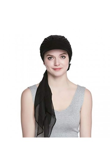 Alnorm Ensemble Bonnet et écharpe pour Femme Casquette Newsboy Noir