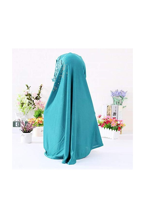 Amorar Foulard Musulman Hijab Turban Femmes Écharpe Chapeau Longues Châle Foulard Perle Bonnet Musulman Doux Élégant Chic Vin