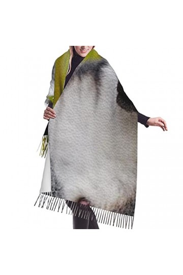 QQIAEJIA Foulard doux châles enveloppements avec pompon anneau queue lémurien femmes mode cachemire pashmina écharpe, Comme i