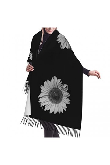 QQIAEJIA Écharpe au toucher cachemire – Art tournesol léger pour femme, grands châles et écharpes pour le printemps, lautomn