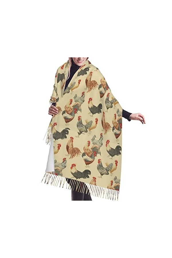 QQIAEJIA Écharpe lumineuse belle art coloré pour femmes, châle, cape en cachemire, vêtements dautomne et dhiver cadeaux ass