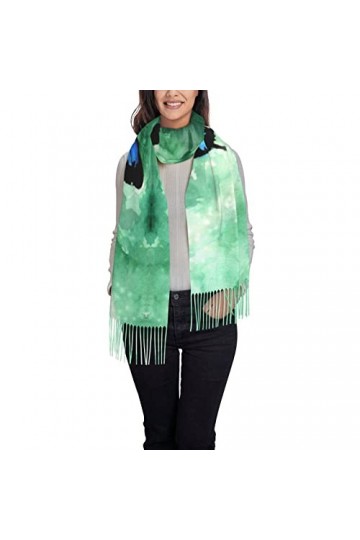 QQIAEJIA Écharpe au toucher cachemire – Cactus Plante succulente légère pour femme, grands châles et écharpes, Chien avec lun