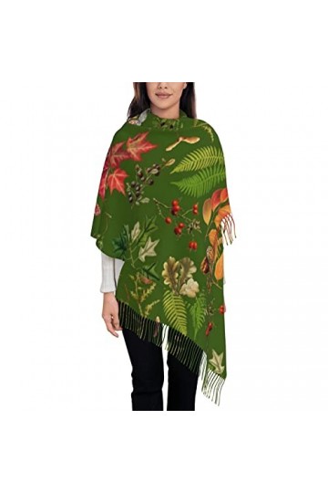 QQIAEJIA Écharpe champignons et fleurs, écharpe pour hommes et femmes, écharpes, écharpes, écharpes dhiver longues et chaude