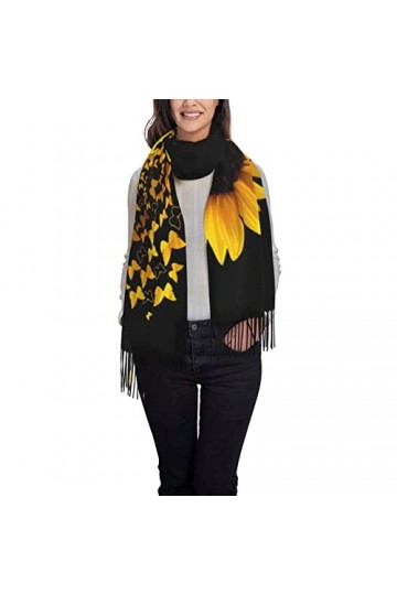 QQIAEJIA Écharpe au toucher cachemire – Joli bonhomme de neige léger pour femme, grands châles et écharpes pour le printemps,