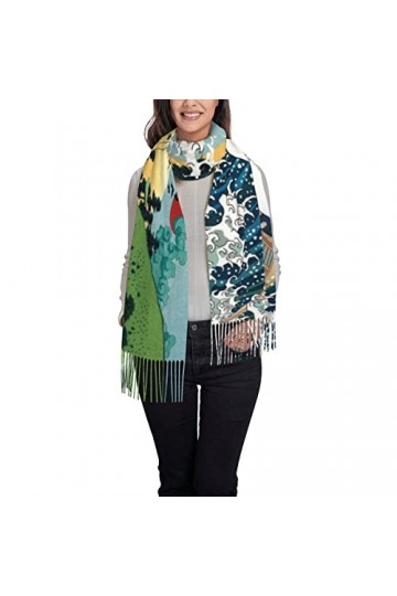 QQIAEJIA Cherry Mountain Écharpe au coucher de soleil pour homme et femme, Vague de, taille unique