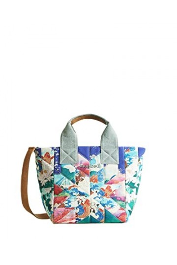 Desigual Bols_Wild Easter VALDIVIA, Sac de Shopping. Femme, Bleu, Taille Unique