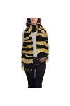 QQIAEJIA Écharpe en forme de tigre pour homme et femme - Longue écharpe chaude pour lhiver, Tigre doré, taille unique