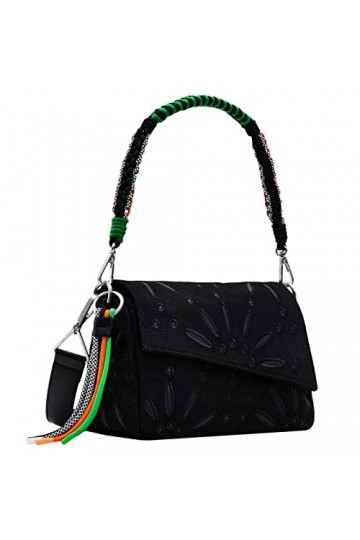 Desigual Motif Pissenlit, Sac_Summer Dandelion PHUK 2000 Noir Femme, One Size