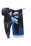 Écharpe douce châles enveloppements avec pompon Orca Killer Whale Femmes Mode Cachemire Pashmina Écharpe, Comme indiqué sur l