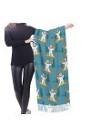 Écharpe douce châles enveloppements avec pompon ours polaire mignon snowboard femmes cadeaux de mode écharpe pashmina, Comme 