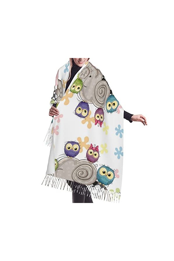 QQIAEJIA Écharpe au toucher cachemire – Hirondelle grange en graphite léger pour femme, grands châles et écharpes pour le pri