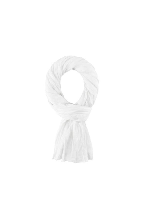 Allée du foulard - Cheche, Écharpe, Chale Premium - Blanc - 100% Coton - Taille 200 X 110 CM - Chèche Femme et Homme - Plus D