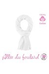 Allée du foulard - Cheche, Écharpe, Chale Premium - Blanc - 100% Coton - Taille 200 X 110 CM - Chèche Femme et Homme - Plus D