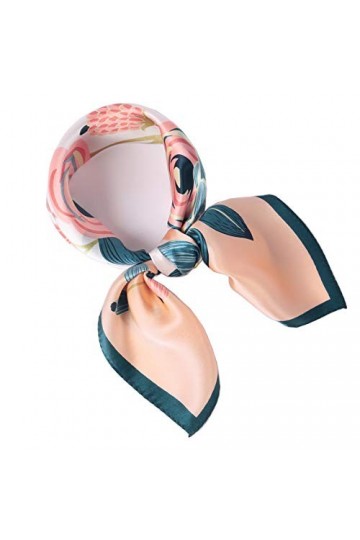 laprée - Petit Foulard Carré de Soie Foulard Femme en Soie 52 * 52cm Motif Fleur