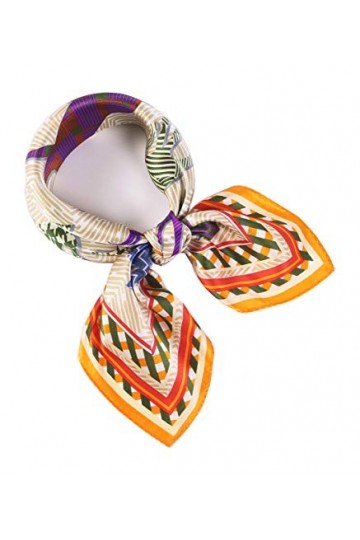 laprée - Petit Foulard Carré de Soie Foulard Femme en Soie 52 * 52cm Motif Fleur