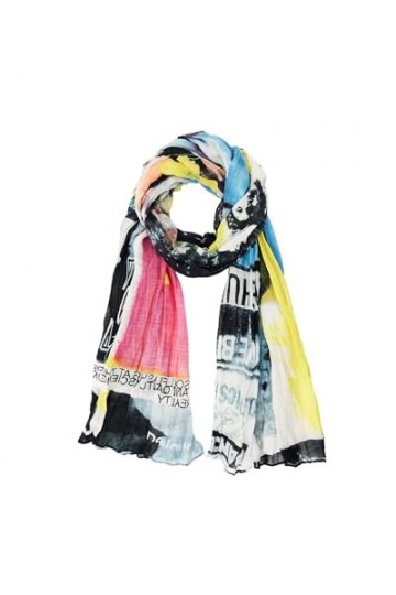 Desigual Femme Foulard Collage 23SAWA14 Noir, Noir , Taille unique