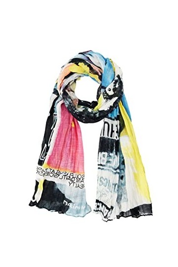 Desigual Femme Foulard Collage 23SAWA14 Noir, Noir , Taille unique
